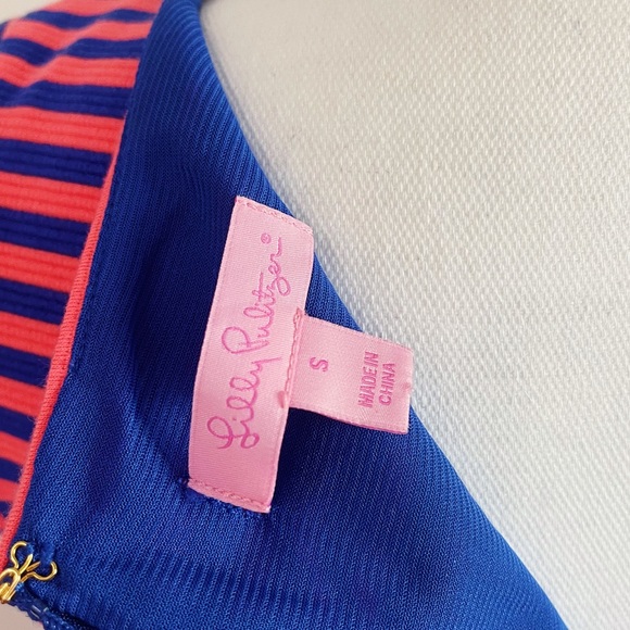 Lily Pulitzer Coral and Blue Striped Dress - Picture 6 of 7